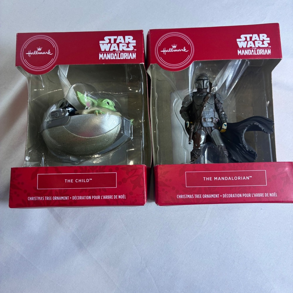 Hallmark Star Wars The Mandalorian and The Child Grogu Ornament Set of 2
